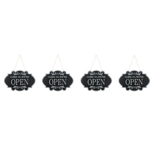 2Pièces Bois Ouvert Fermé Noir Double Face Décor Porte 2