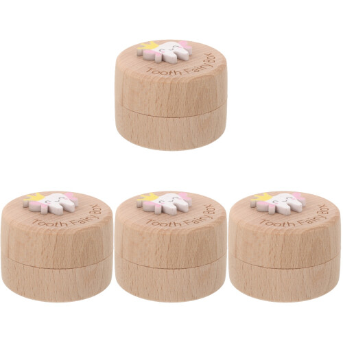 4Pièces Range Dents Bois Boîte Souvenir Variées 2