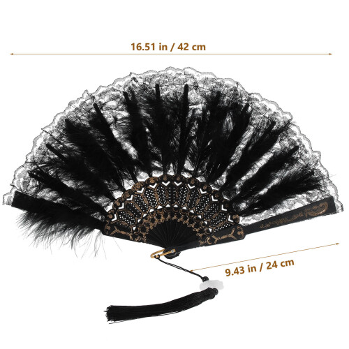 5Pièces Éventails Mains Pliables En Plumes Pour Costume Été 2