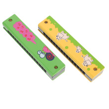 6Pièces Harmonica Portable Bois 16 Trous Pour Enfants Et Débutants