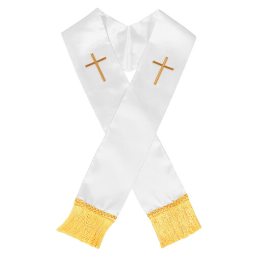 Écharpe En Satin Pour Officiant Croix Et
