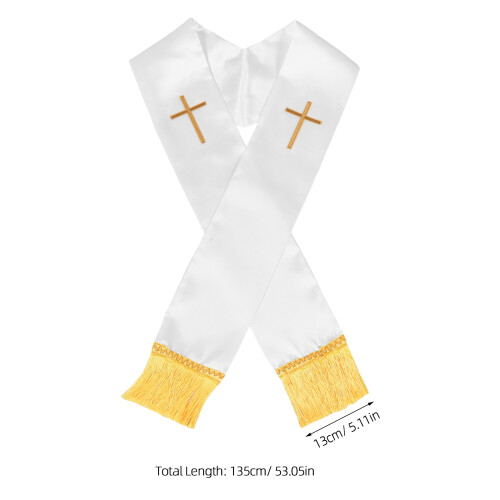 Écharpe En Satin Pour Officiant Croix Et 2