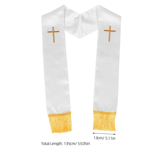 Écharpe En Satin Pour Officiant Croix Et 1