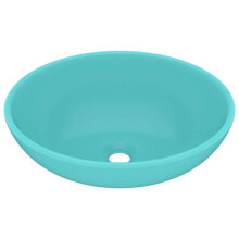 Lavabo vasque ovale de luxe 40x33 cm céramique Vert clair mat 02_0002667