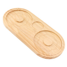 Stylish Pine Wood Sugar Rimmer with Dual Compartments for Parties