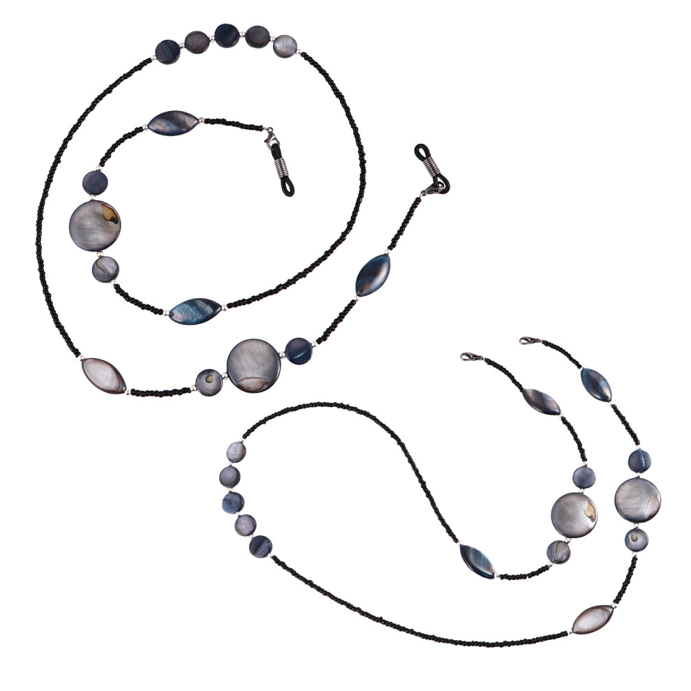 Inoomp Black 2Sets Stylish Mask Chain Adjustable Face Mask And Glasses Cord