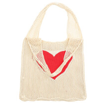 5Pcs Breathable Beige Mesh Grocery Bags Lightweight Shopping Totes