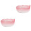 2Pcs Pink Glass Bowls Smooth Surface Decorative Dessert Bowls 8