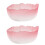 2Pcs Pink Glass Bowls Smooth Surface Decorative Dessert Bowls 6