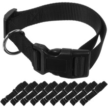 20Pcs Black Adjustable Animal Collars Stainless Steel for Sheep Goats