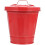 2Pcs Red Desktop Garbage Bins Iron Mini Trash Cans with Lid for Home 1