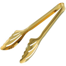 4Pcs Golden Stainless Steel Bread Tongs Smooth Handle for Cooking