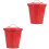 2Pcs Red Desktop Garbage Bins Iron Mini Trash Cans with Lid for Home 3