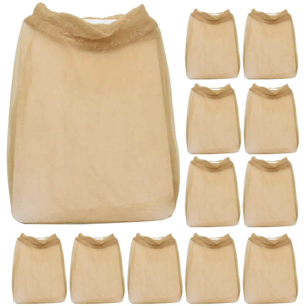 Solustre Unisex Beige 36Pcs Nylon Lace Wig Caps Breathable Elastic Hair Net For Salon