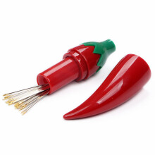 6Pcs Red Sewing Needle Case Organizer Practical Storage Bottles