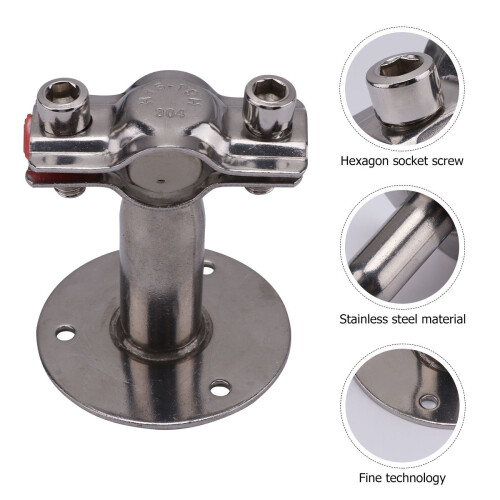 8Pcs Rustproof Stainless Steel Pipe Clamp Bracket Silver for Beer 1