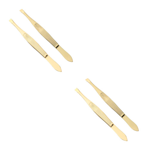 4Pcs Ergonomic Stainless Steel Eyebrow Tweezers Multi 2
