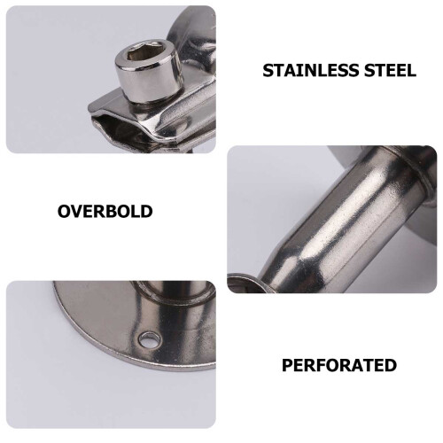 8Pcs Rustproof Stainless Steel Pipe Clamp Bracket Silver for Beer 2