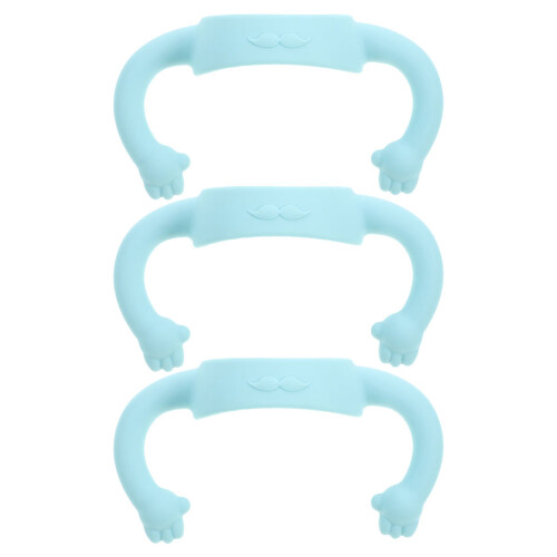 9Pcs Universal Silicone Baby Bottle Handles Sky-Blue Comfortable Grip 1