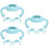 9Pcs Universal Silicone Baby Bottle Handles Sky-Blue Comfortable Grip 9