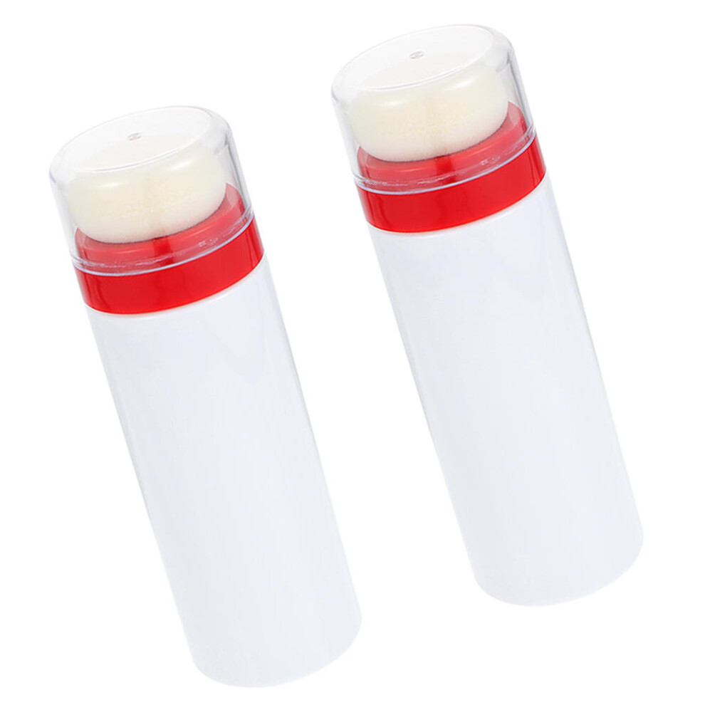 6Pcs Infant Powder Storage Bottles Talcum Puff Holder Compact White Villcase