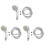 3Sets Silver Detachable Shower Head Pressurized Bathroom Spray Nozzle 2