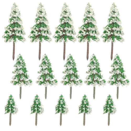 60Pcs Small Plastic Fake Trees Assorted Color for DIY Model Scenery