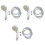 3Sets Silver Detachable Shower Head Pressurized Bathroom Spray Nozzle 3