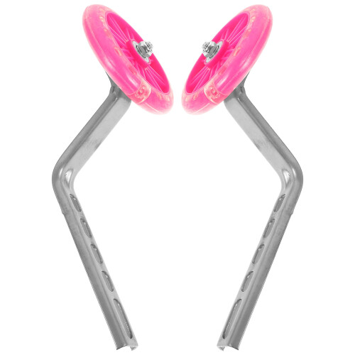 2Sets Stable Pink LED Light Up Training Wheels for Children Bikes 1