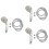3Sets Silver Detachable Shower Head Pressurized Bathroom Spray Nozzle 6