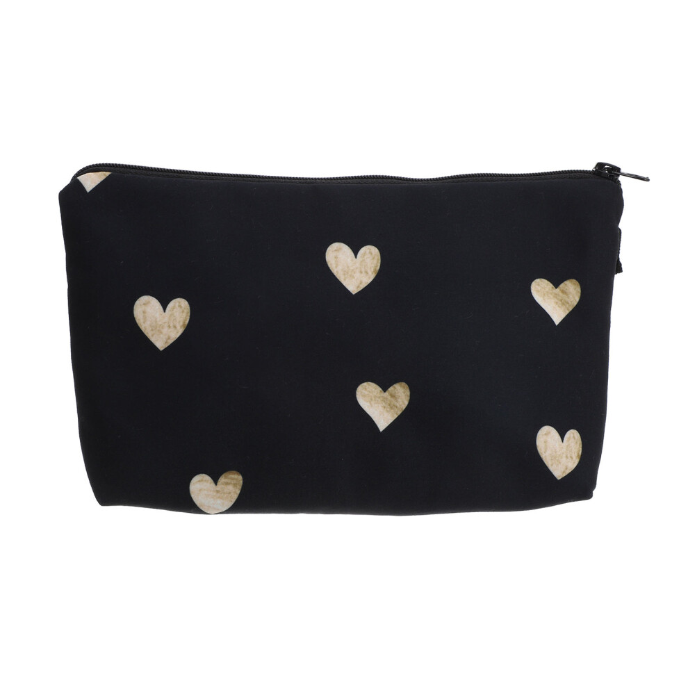 Vaguelly 2Pcs Black Travel Cosmetic Bags Portable Makeup Storage Organizer