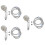 3Sets Silver Detachable Shower Head Pressurized Bathroom Spray Nozzle 7