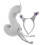 5Sets Grey Squirrel Ear Headband and Tail Set Soft Cloth Party Costume 1
