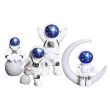 3Sets Blue Resin Astronaut Figurines Unique Desktop and Room Ornament