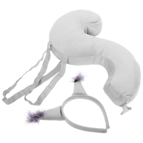 5Sets Grey Squirrel Ear Headband and Tail Set Soft Cloth Party Costume 1
