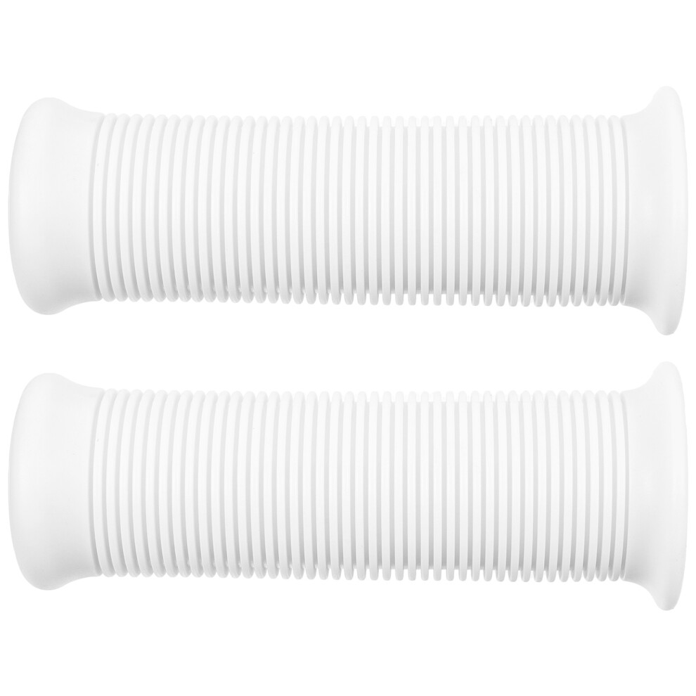 1Pair Ergonomic Rubber Handlebar Covers Bike Use Non-Slip Grips White 373456998888