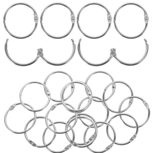 100Pcs Silver Loose Leaf Rings Metal Binder Clips for Office and Study 2