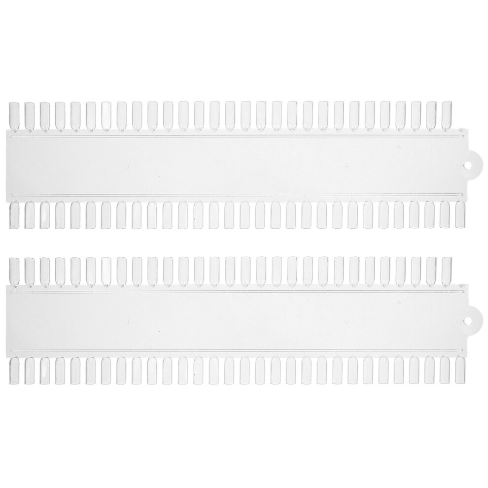Happyyami 4Pcs Transparent Nail Tips Board Durable Nail Polish Practice Display