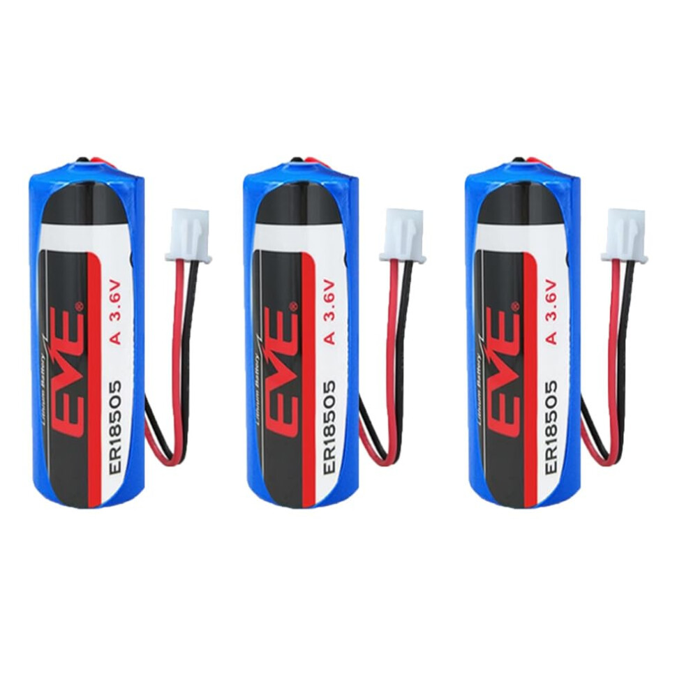 3Pack Er18505 3.6V 4000Mah Lithium Thionyl Chloride Battery A Size With 2.54 Plug Capacity White 9169991285054