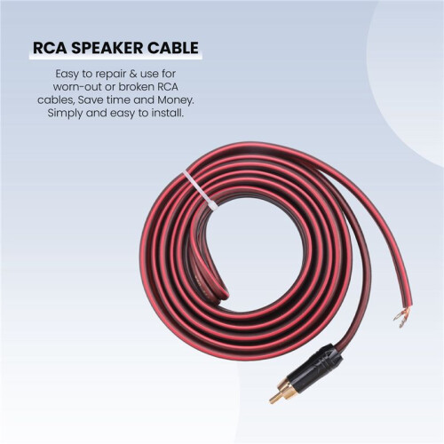 RCA Speaker Cable Bare Wire Speaker Wire to RCA Plug,Replace RCA Plug Connector Adapter to Bare Wire Open Audio Video 2