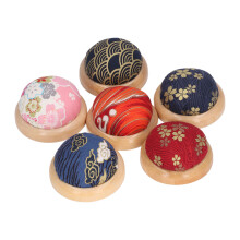 6 Piece Sewing Storage Set Pin Cushions & Wooden Needle Holders for Home Use