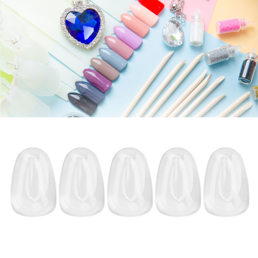 Clear Glass Nail Tips 50pcs Nail Art Display Boards Round Head Water Drop Style