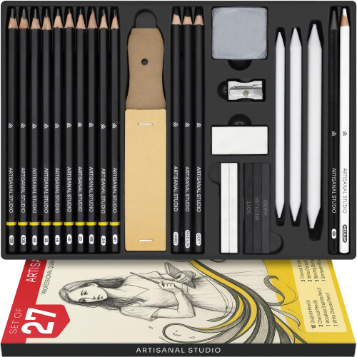 ARTISANAL STUDIO Sketching Pencils Set of 27 Pcs - Drawing Pencils for ...