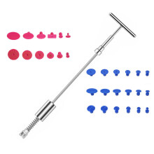 Carrosseriereparatieset met T-vormige trekker, universele 2-in-1 lijmtrekker voor deukreparatie zonder lakbeschadiging, eenvoudige bediening,