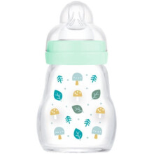 Mamadeira de Vidro MAM - 170ml - Azul - Fluxo de Teta 1