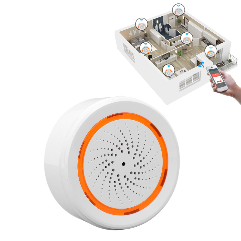 Smart Wireless Alarm With Sound & Light 2.4Ghz Wifi App Remote For Home Use 8731373633701