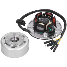 Magneto-stator vliegwiel rotor kit van echt koperdraad, hoogwaardige statorvervanging, 6-spoels ontsteking, solide en duurzaam, plug-and-play.