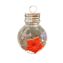Botellas reutilizables para fiestas, diseño clásico de bombilla, bolas de plástico transparentes y rojas para licores, adornos navideños