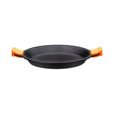 BRA Efficient - Paella Pan, 40 cm, Cast Aluminum with PFOA-free Teflon Platinum Plus Non-Stick Coating, Stainless Steel Handles