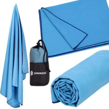 Serviette de plage - SPRINGOS - 90 x 180 cm - Ultra légère - Bleu - Rectangulaire